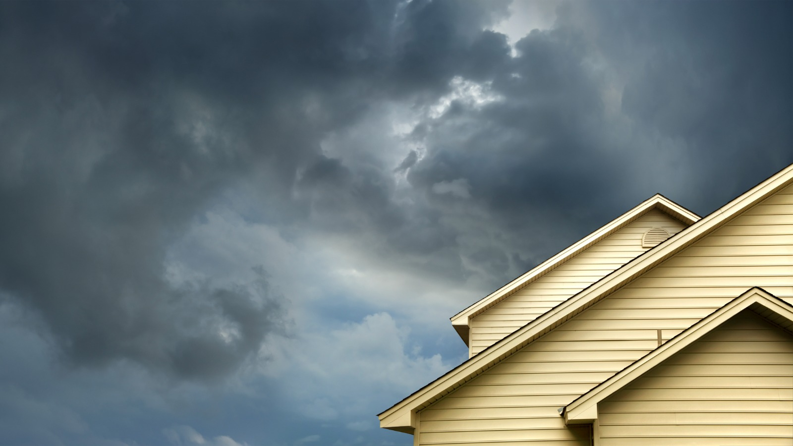 Bad weather storm over house
