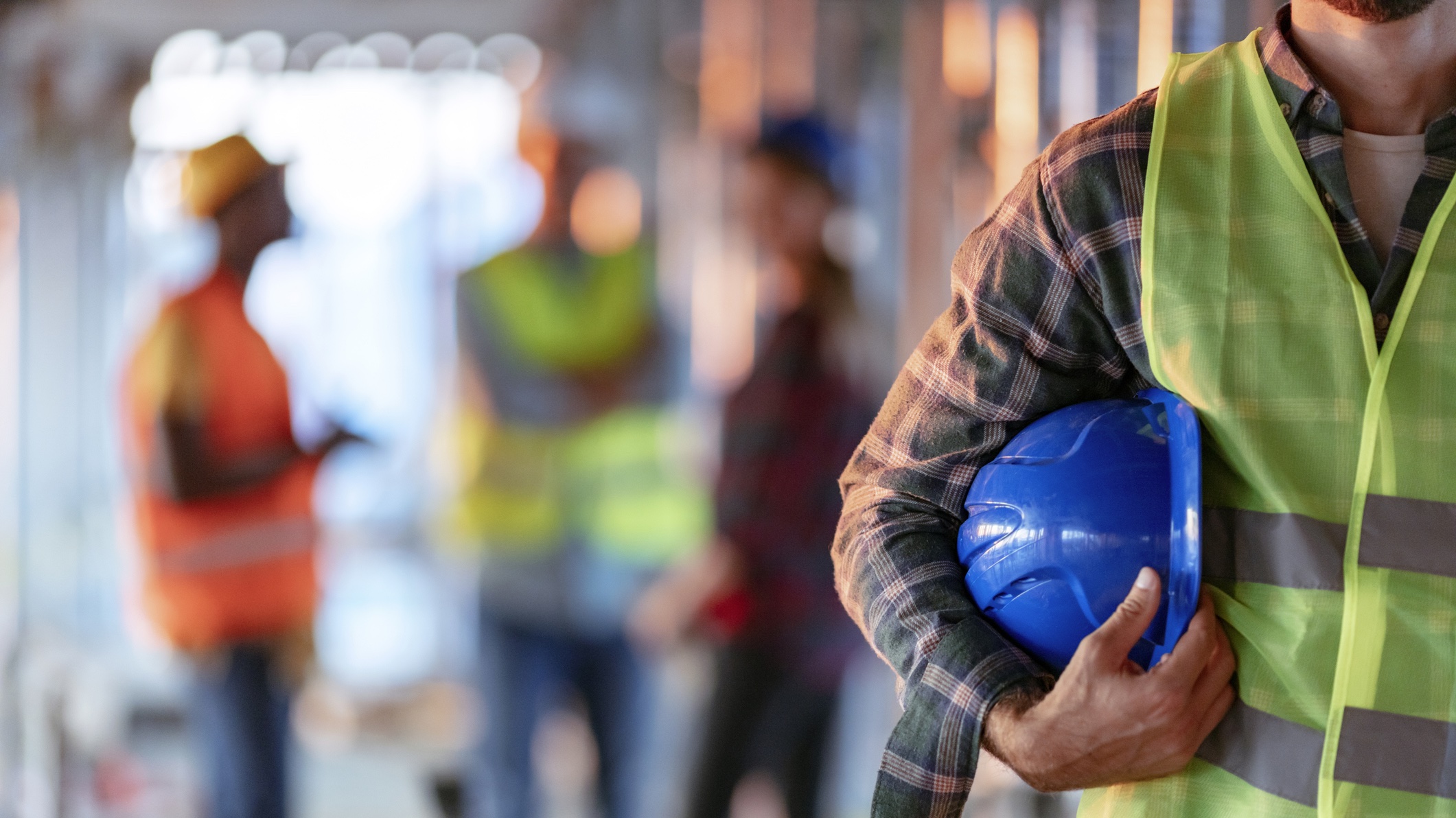 worker safety construction worker with hard hat